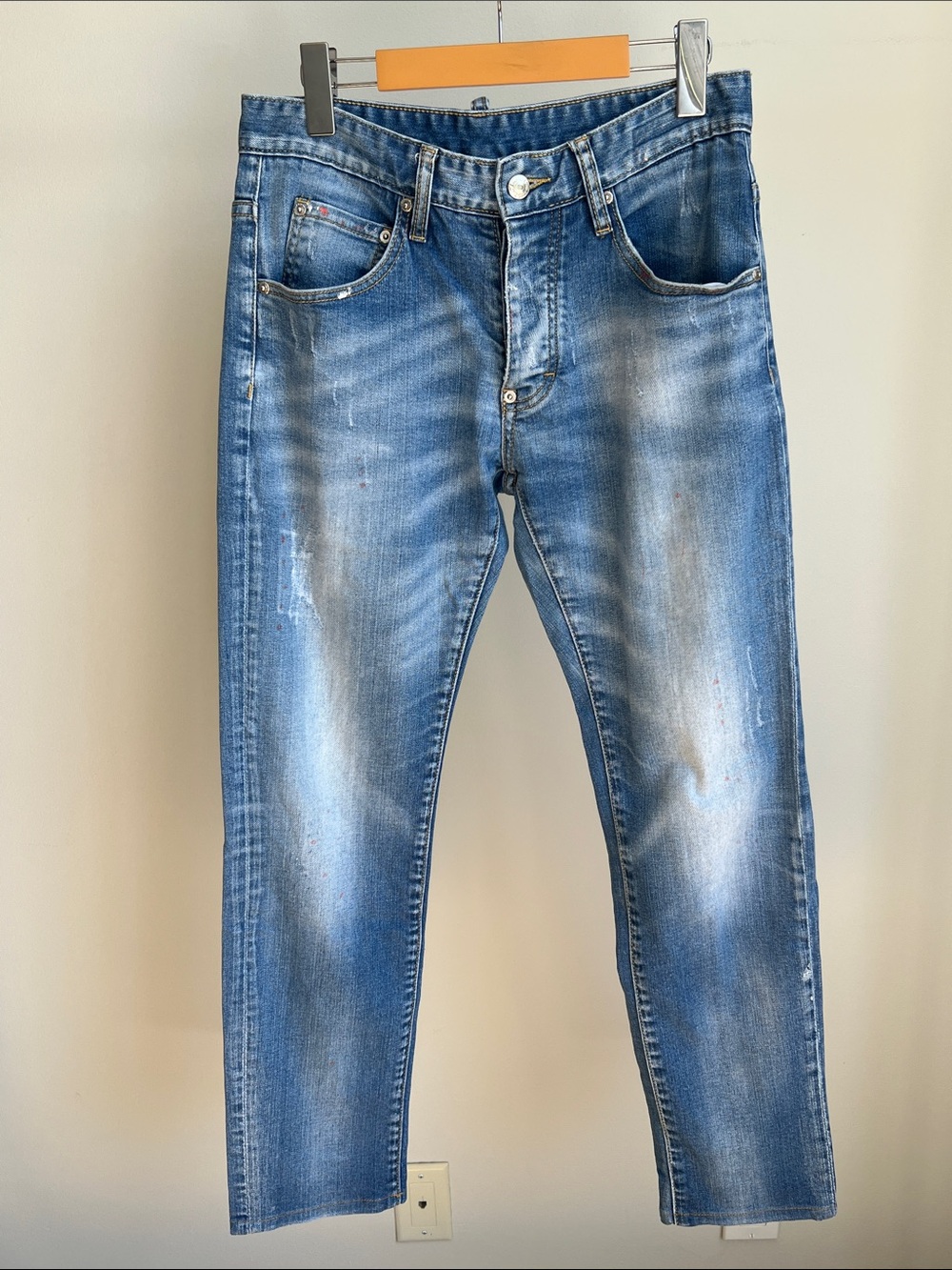 DSQUARED2 Distressed Paint Splattered Jeans